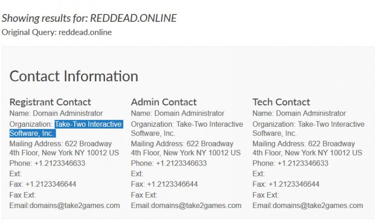Take-Two - Take-Two зарегистрировали домен reddead.online - screenshot 1