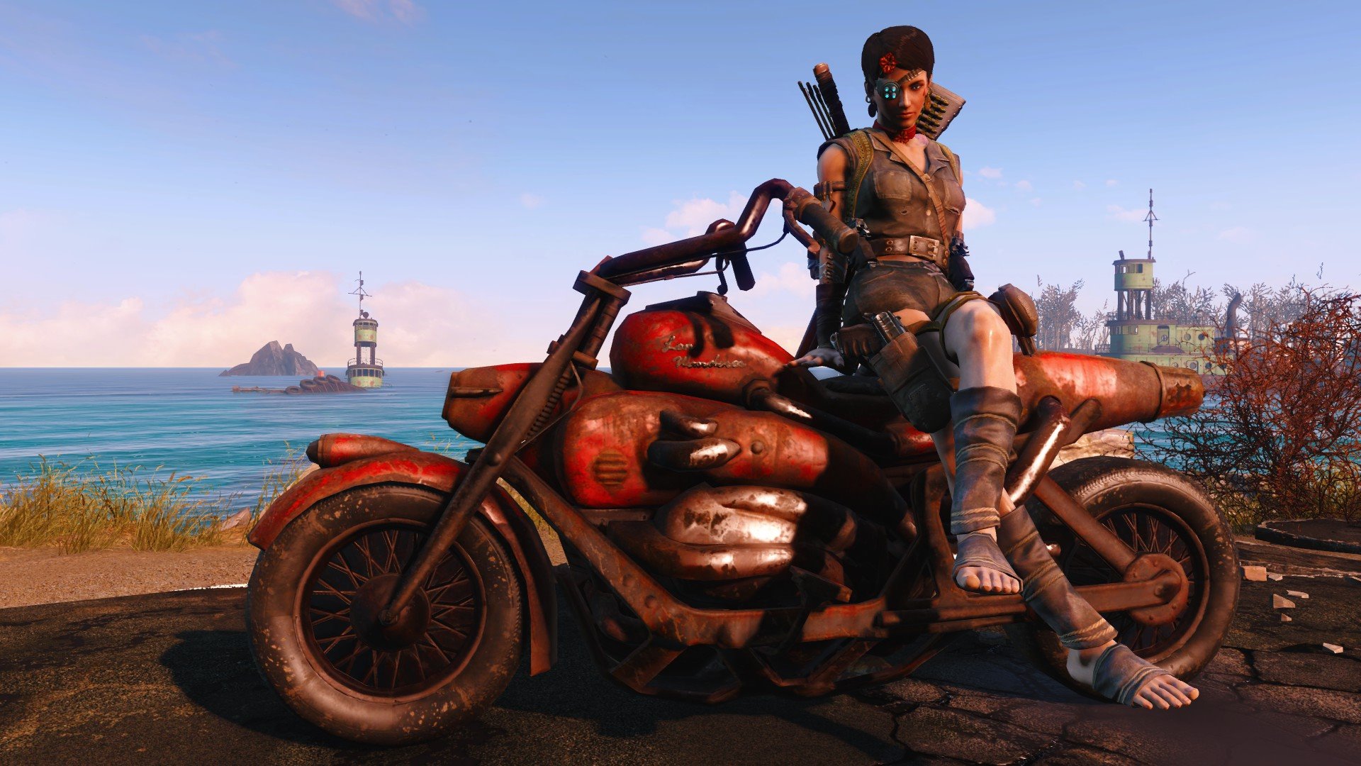 Игра мотоцикл с открытым миром. Мотоцикл фоллаут 4. Fallout New Vegas мотоцикл. Мотоцикл из фоллаут 4. Фоллаут мотоцикл арт.