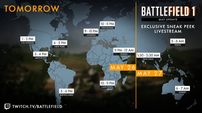 Battlefield 1 - DICE расскажут о майском обновлении Battlefield 1 в прямом эфире - screenshot 1